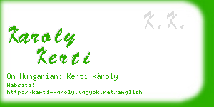 karoly kerti business card